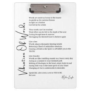 Vibratie van woorden ontwaken gedicht poster muurk klembord
