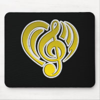 Vibraties Muzikale Liefde Geel Hart Muziek Nota DJ