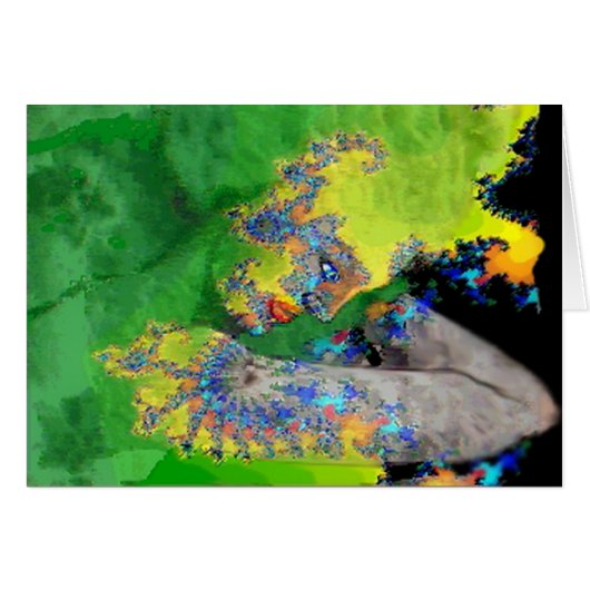 VIBRATION DE MATTER, FRACTAL WOMAN IN GREEN YELLOW (Devant horizontal)