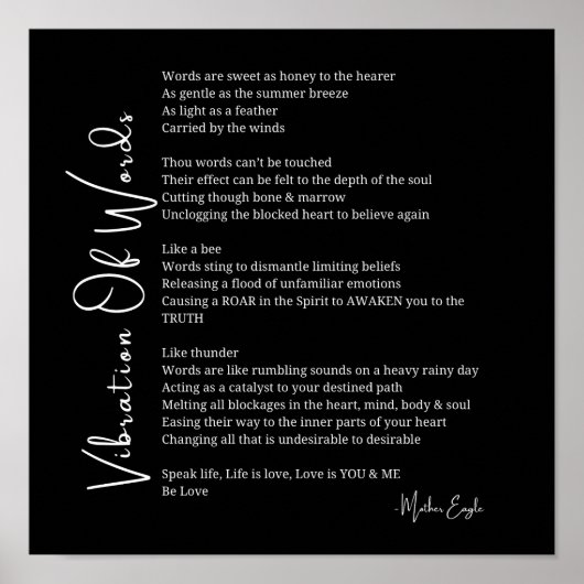 Vibration des mots éveil poème poster art mur (Devant)