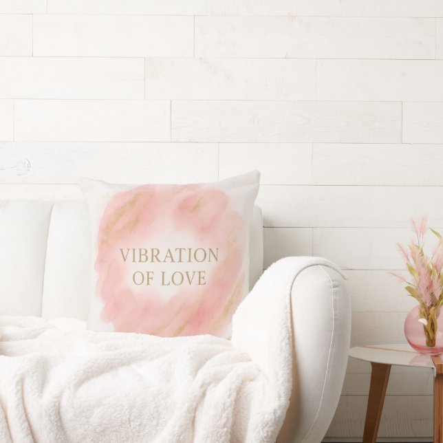 Vibration of Love Throw Pillow – Elegant Pink and  Kussen (Bank)