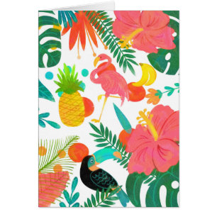 Vibrations Tropicales Feuilles Florales Fête d'Été
