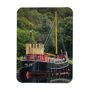 Vic32 puffervaartuig in Crinan-kanaalbekken, Schot Magneet