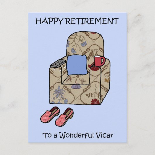 Vicar Happy Retirement Briefkaart (Voorkant)