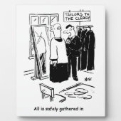 Vicar heeft een Cassock Fitting Church Cartoon Fotoplaat (Voorkant)