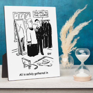 Vicar heeft een Cassock Fitting Church Cartoon Fotoplaat