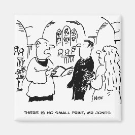 Vicar zegt dat er geen Cartoon voor kleine afdrukk Magneet
