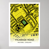 Vicarage Road Poster – thuisbasis van Watford FC, (Voorkant)
