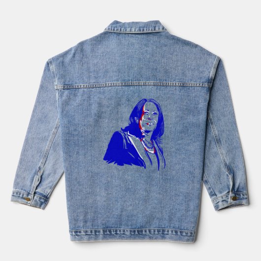 Vice-president Kamala Harris Democraat Denim Jacket (Achterkant)