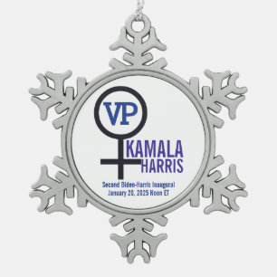 Vice-President Kamala Harris VP Inauguratie Tin Sneeuwvlok Ornament