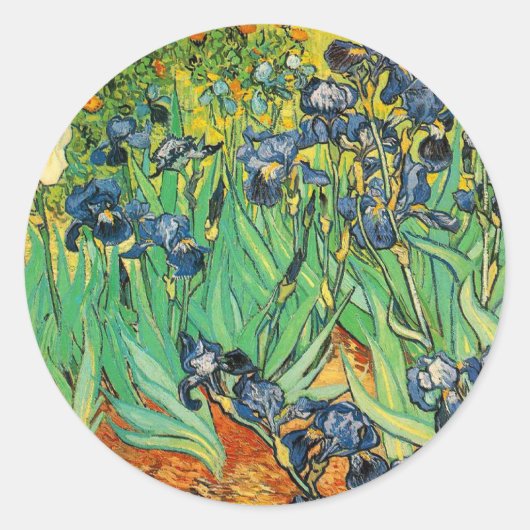 Vicent van Gogh, Irises Ronde Sticker (Voorkant)