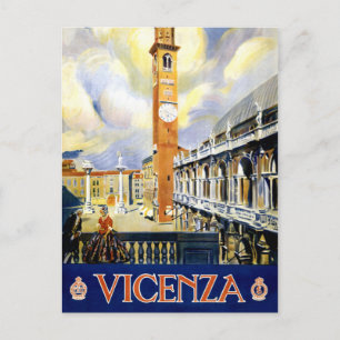 Vicenza Italy Vintage Travel Poster hersteld Briefkaart