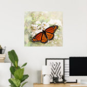 Viceroy op White Flowers Poster (Thuiskantoor)