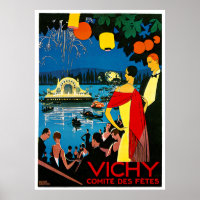 Vichy, comite des fetes Poster Vintage voyage