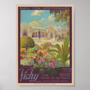 Vichy France Poster vintage ferroviaire 1925