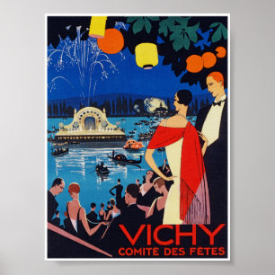 Vichy France Vintage Travel Poster