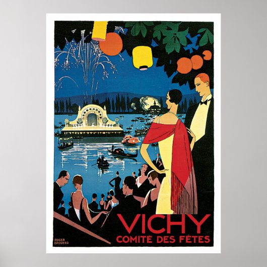 Vichy France Vintage Travel Poster (Voorkant)