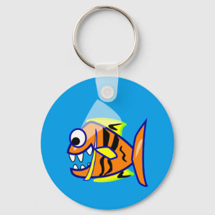 VICIOUS CARTOON FUNNY PIRANHA FISH ZEE LOGO GRAPHI SLEUTELHANGER