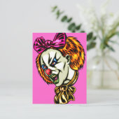 Vicious Vrouw Clown Briefkaart (Staand voorkant)