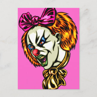 Vicious Vrouw Clown Briefkaart