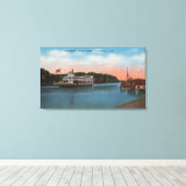 Vicksburg, MS - Uitzicht van Mississippi River Fer Canvas Afdruk (Insitu (Houten vloer))