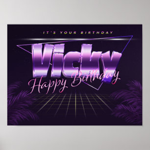 Vicky Name Vorname retro Poster Geburtstag