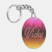 Vicky prénom Golden rose Porte-clés (Devant gauche)