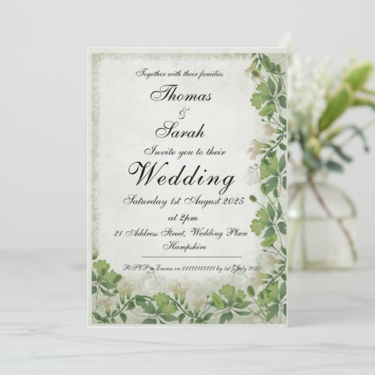 Vicorian Meadow Faire-part de mariage (Debout devant)