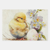 Vicotrian Easter Bunny & Chick Inpakpapier Vel (Voorkant 2)