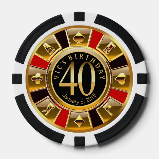 Vic's 40e dag pokerchips (Voorkant)