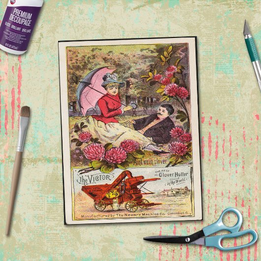 Victor Clover Machine advertentie Tissuepapier