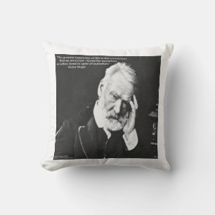 Victor Hugo & Happiness Quote Katoenen Kussenhoes Kussen