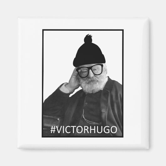 Victor Hugo Hipster Magnet Magneet (Voorkant)