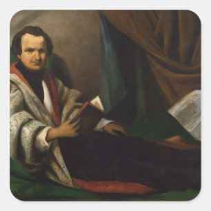 Victor Hugo op zijn divan, c.1830-40 Vierkante Sticker