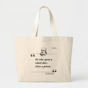 Victor Hugo Open Schooldeur Citaat Grote Tote Bag