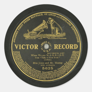 VICTOR RECORD  fonograaf record Ronde Sticker
