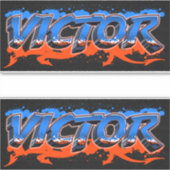 Victor Vorname Name Graffiti Aufkleber Sticker (Voorkant)