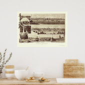 Victoria, BC, Canada Panorama - 1884 Poster (Keuken)