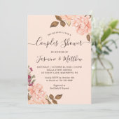 Victoria Blush Bloemen Trouwkoppels Douche Kaart (Staand voorkant)
