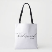 Victoria Bridesmaid Script Black Straps Canvas tas (Voorkant)