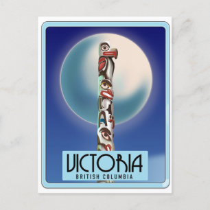 Victoria British Columbia Totempaal. Briefkaart