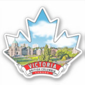 Victoria, Brits-Columbia Canada Maple Leaf Sticker (Voorkant)