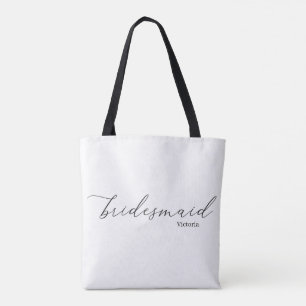 Victoria Bruidsmeisje Script Zwarte Riemen Tote Ta Draagtas