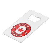 Victoria Canada Kredietkaart Flessenopener (Voorkant Gekanteld)