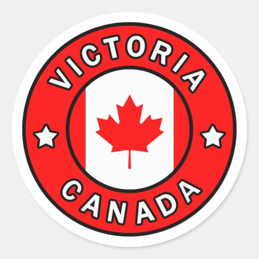 Victoria Canada Ronde Sticker (Voorkant)