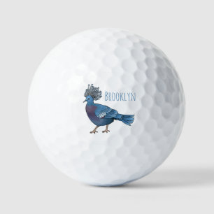 Victoria crowed duivenvogelschilderij cartoon illu golfballen