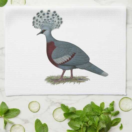 Victoria Crowned Pigeon Theedoek (Gevouwen)