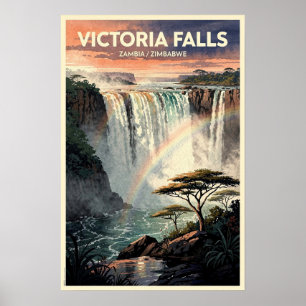 Victoria Falls Vintage Reisposter Poster