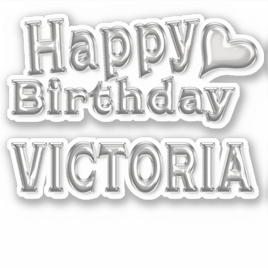 Victoria Happy Birthday Autocollants (Devant)