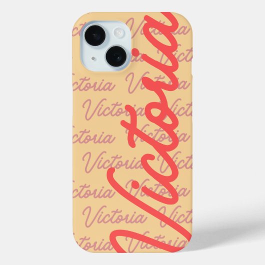 Victoria Naam Herhalend Patroon Case-Mate iPhone Case (Achterkant)